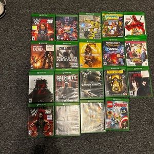 20 used (1 not pictured) XBOX ONE games for sale! Case and disc included.